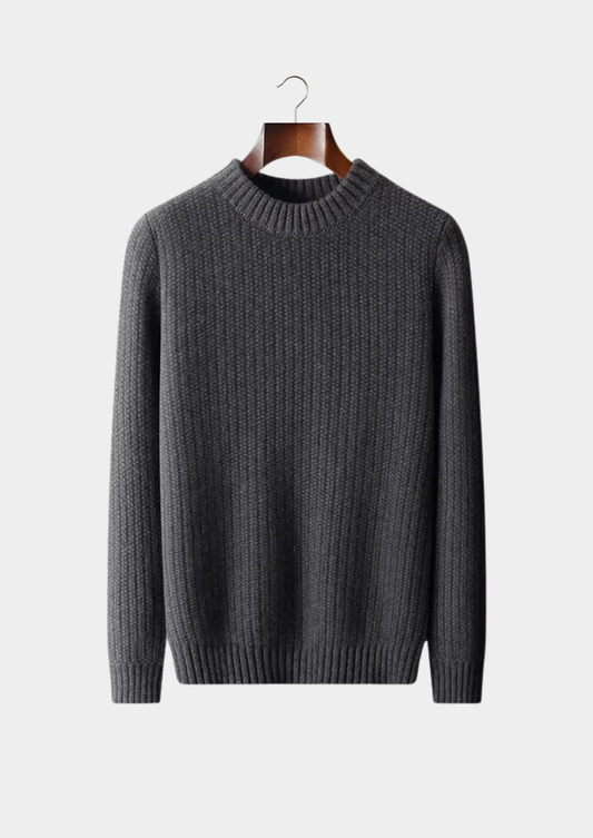 Pure Cashmere Dark Gray Heavyweight Crewneck | Arventti