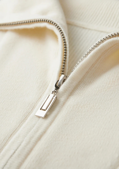 Premium Cashmere Ribbed Half-Zip Sweater | Arventti