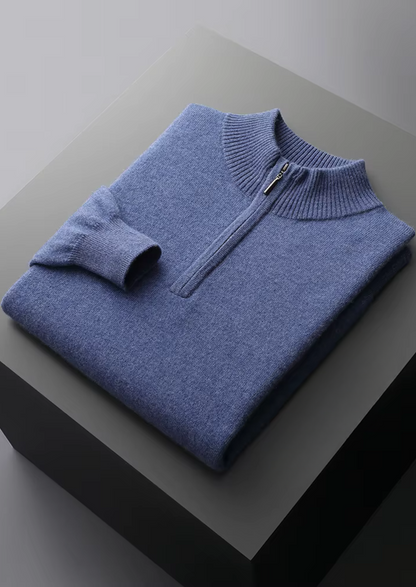 Pure Extra-Fine Merino Wool Half Zip Sweater | Arventti