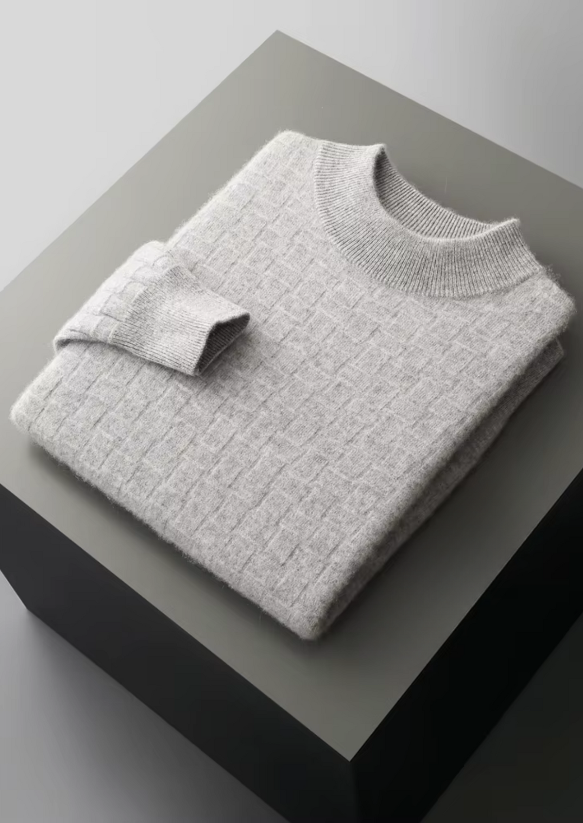 Pure Extra-Fine Merino Wool Textured Mockneck | Arventti