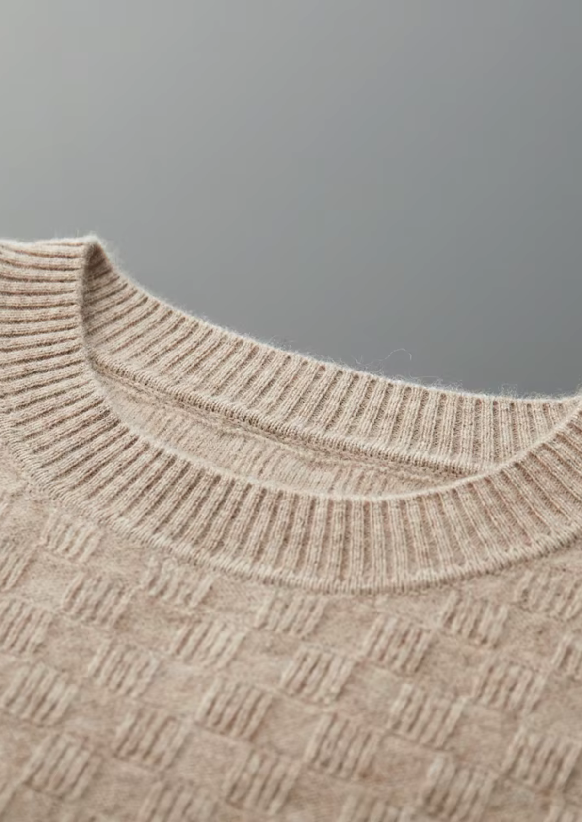 Premium Cashmere Textured Crewneck | Arventti