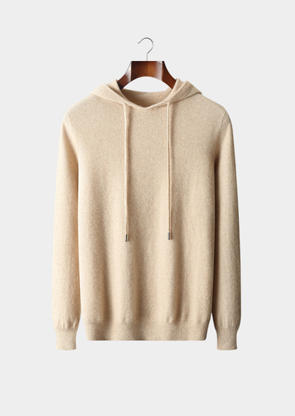 Pure Extra-Fine Merino Wool Sand Leisure Hoodie | Arventti