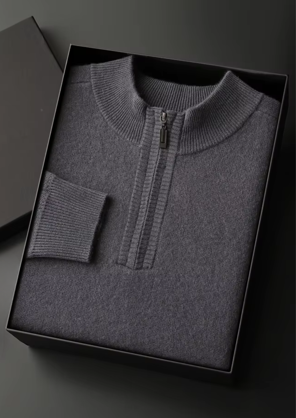Premium Cashmere Essential Half-Zip Sweater | Arventti
