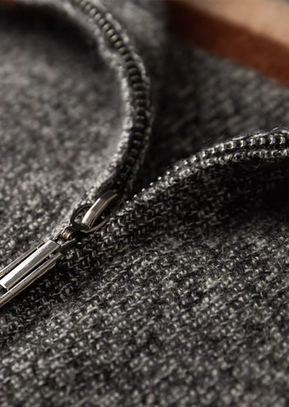 Pure Cashmere Striped Zip Cardigan | Arventti