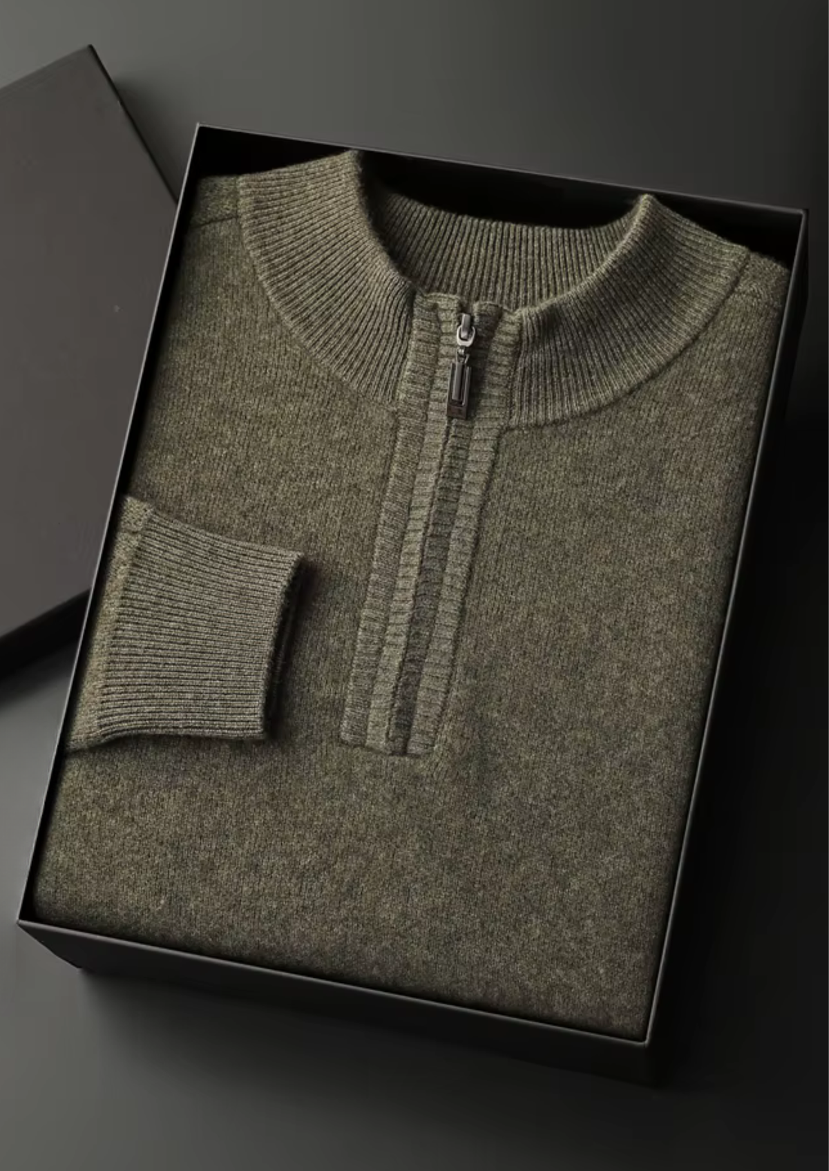Premium Cashmere Essential Half-Zip Sweater | Arventti