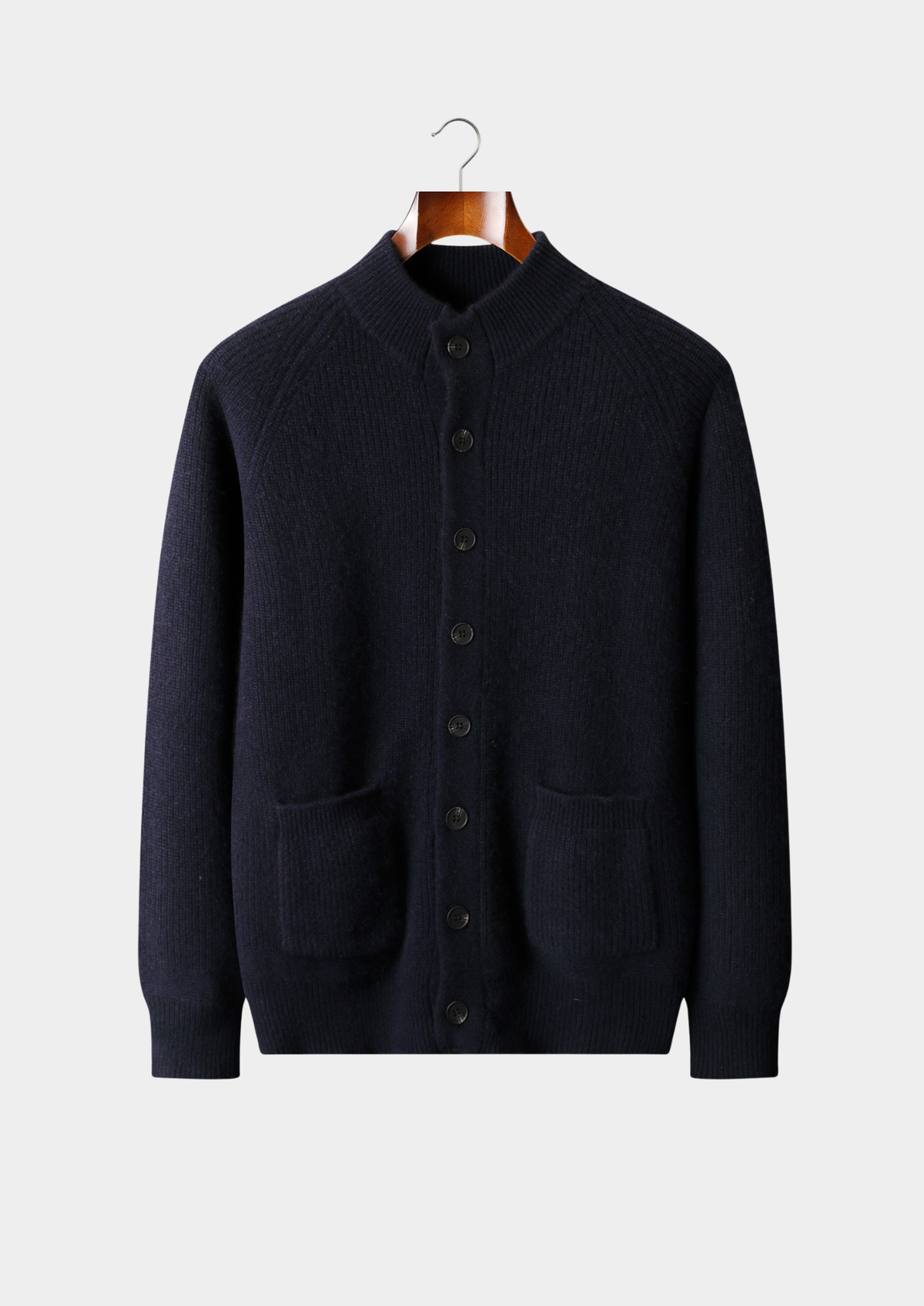 Pure Cashmere Navy Blue Button Overshirt | Arventti