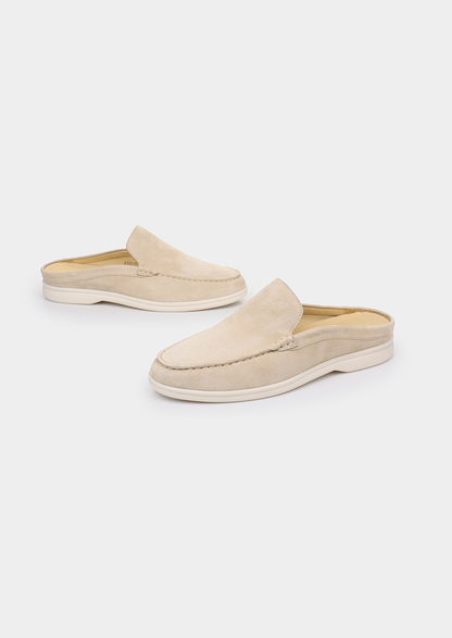 Ivory Marina Suede Slipper | Arventti