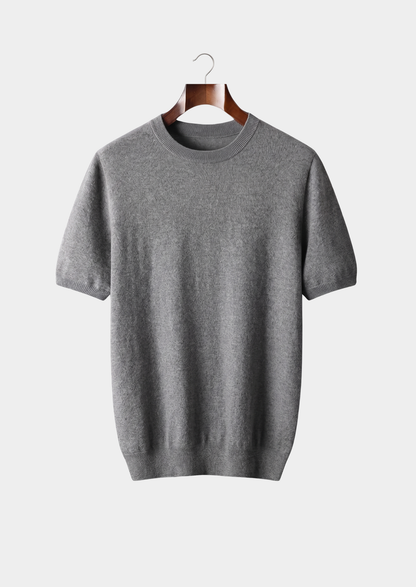Premium Cashmere Classic Crewneck T-Shirt - Dark Gray | Arventti