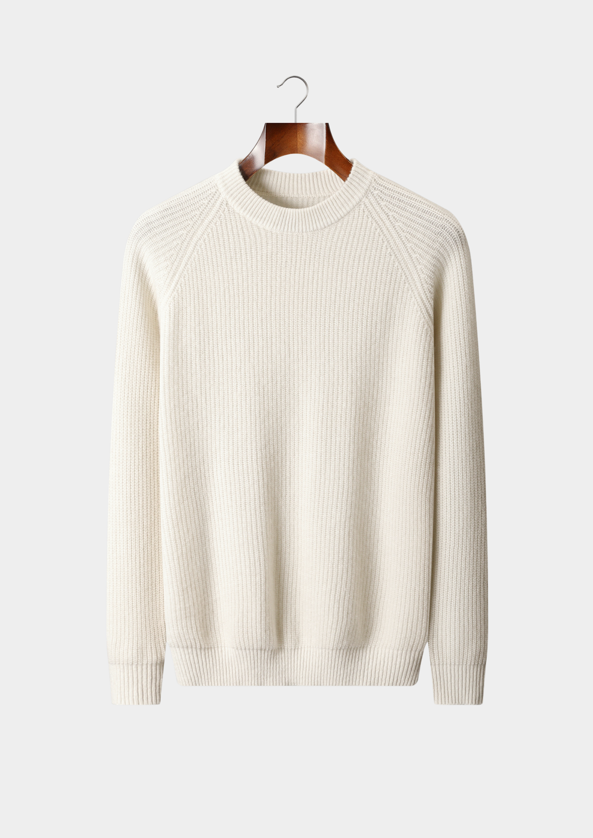 Pure Extra-Fine Merino Wool Ribbed Raglan Crewneck | Arventti