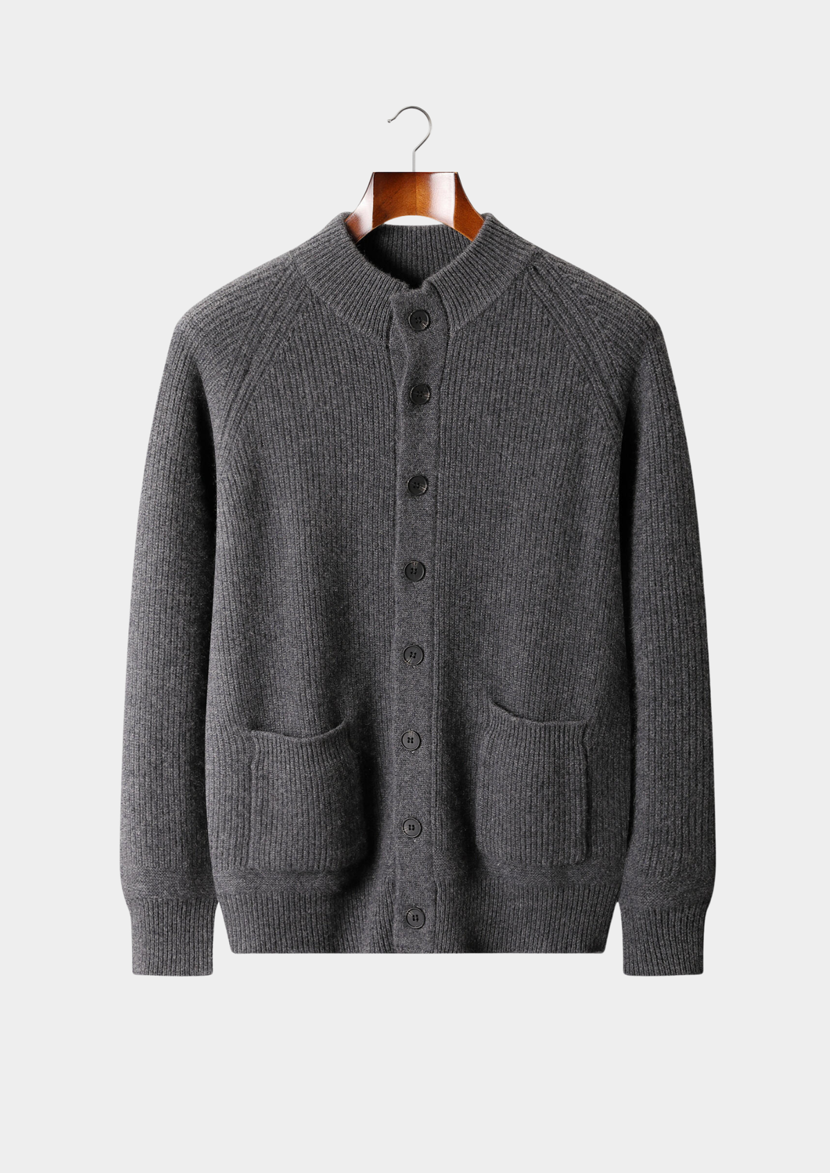 Pure Cashmere Dark Gray Button Overshirt | Arventti