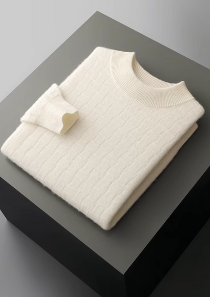 Pure Extra-Fine Merino Wool Textured Mockneck | Arventti
