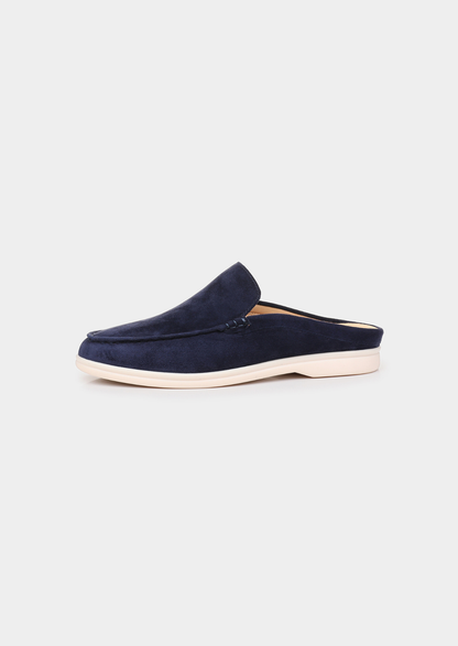 Navy Blue Marina Suede Slipper | Arventti