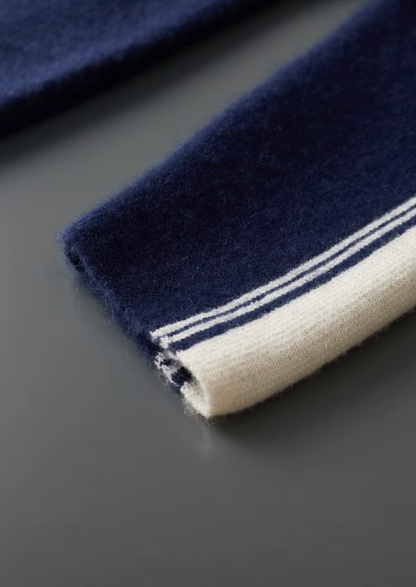 Pure Extra-Fine Merino Wool Navy Blue Damien Set | Arventti