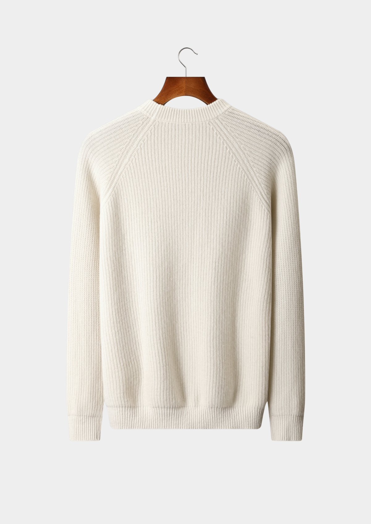 Pure Extra-Fine Merino Wool Ribbed Raglan Crewneck | Arventti