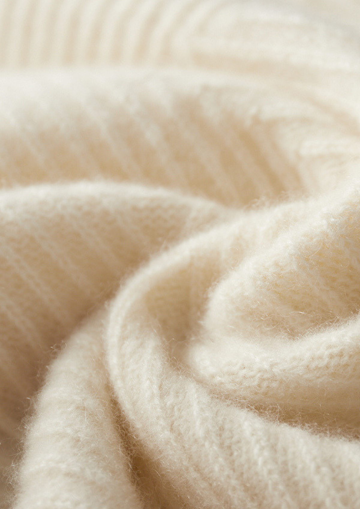 Pure Cashmere Ivory Herringbone Crewneck | Arventti