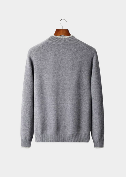 Pure Extra-Fine Merino Wool Two-Tone Zip Cardigan | Arventti