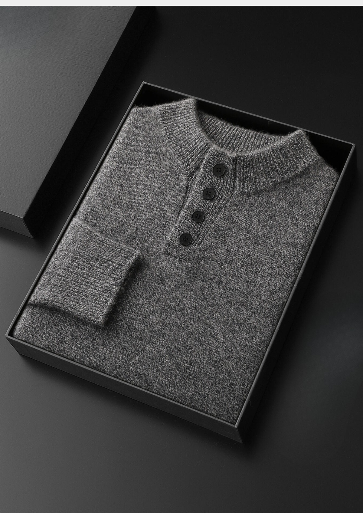 Pure Cashmere Light Gray Button Sweater | Arventti