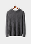 Pure Cashmere Dark Gray Cable Knit Hoodie