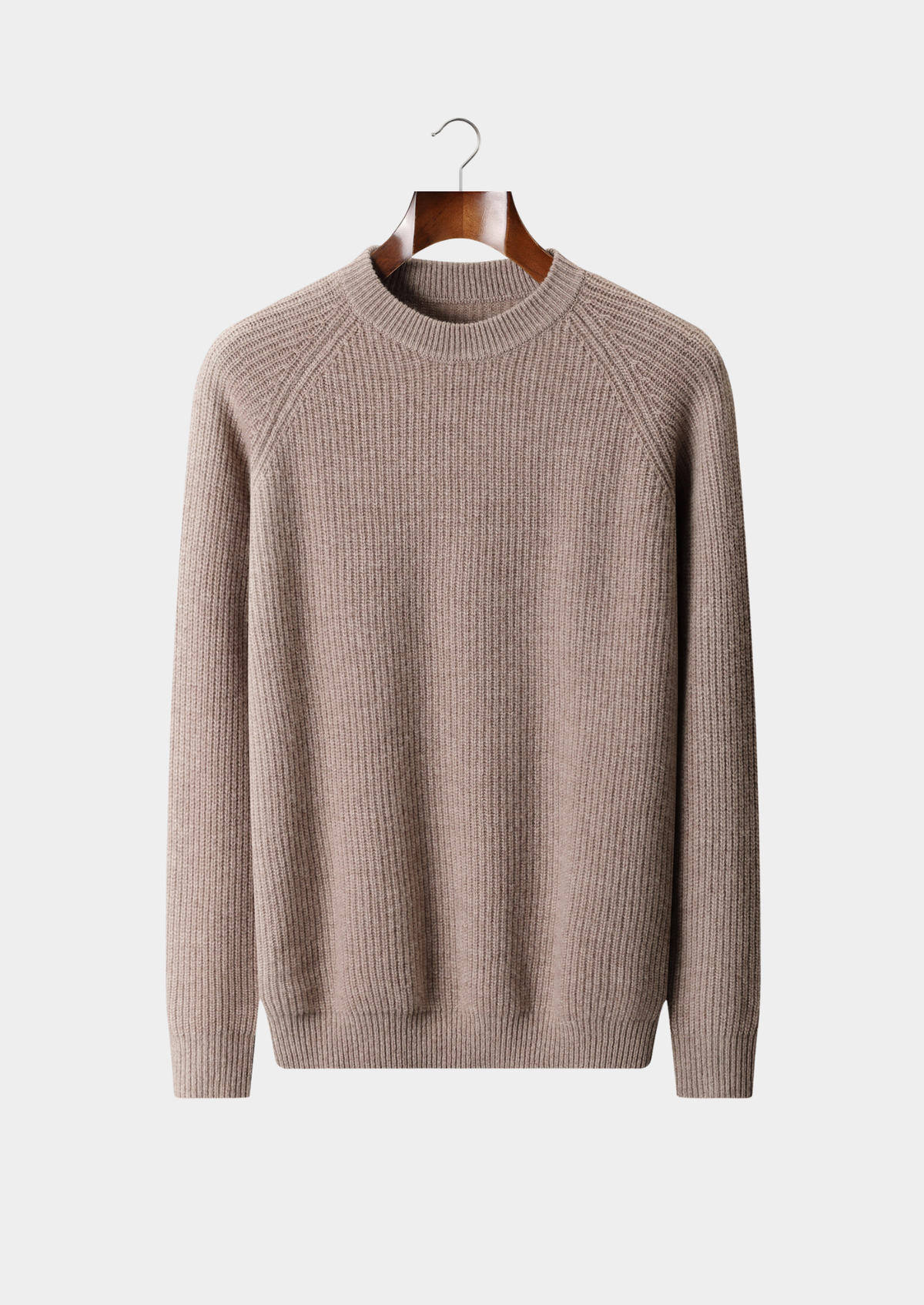 Pure Extra-Fine Merino Wool Ribbed Raglan Crewneck | Arventti