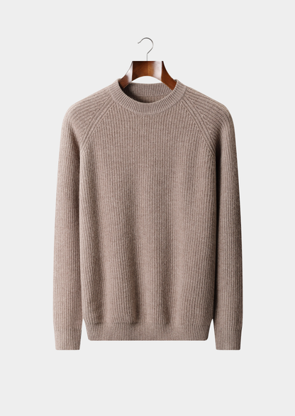 Pure Extra-Fine Merino Wool Ribbed Raglan Crewneck | Arventti