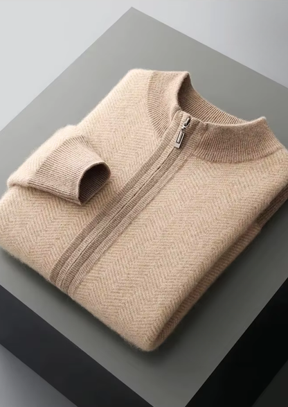 Pure Extra-Fine Merino Wool Sand Herringbone Set | Arventti