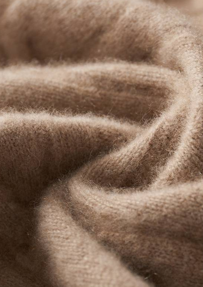 Pure Cashmere Sand Cable Knit Hoodie | Arventti