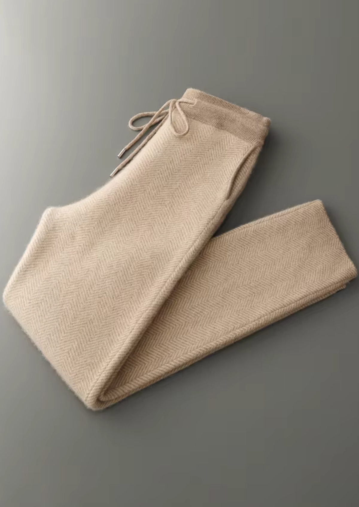 Pure Extra-Fine Merino Wool Sand Herringbone Set | Arventti