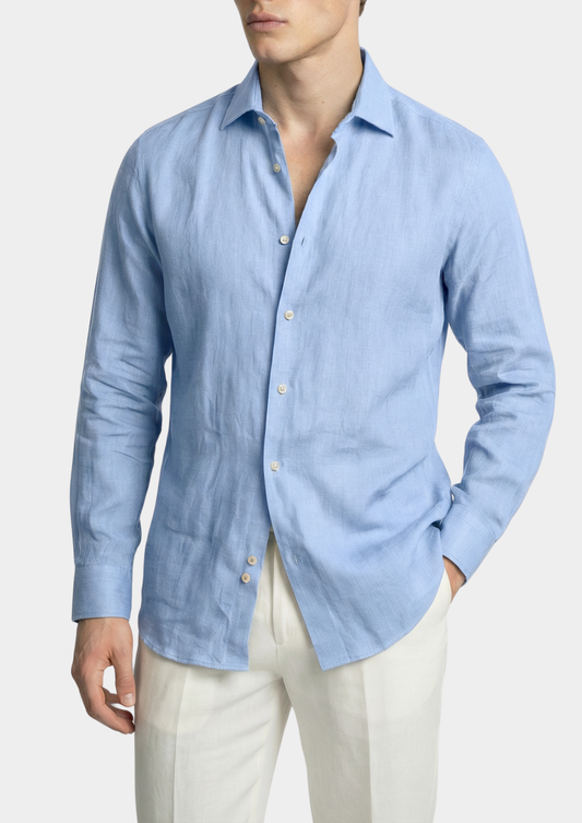 Portofino Coastal Shirt - Light Blue | Arventti