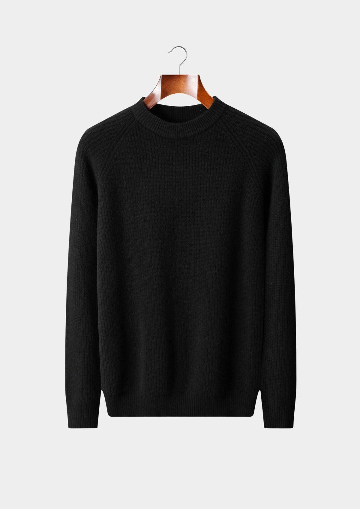 Pure Extra-Fine Merino Wool Ribbed Raglan Crewneck | Arventti