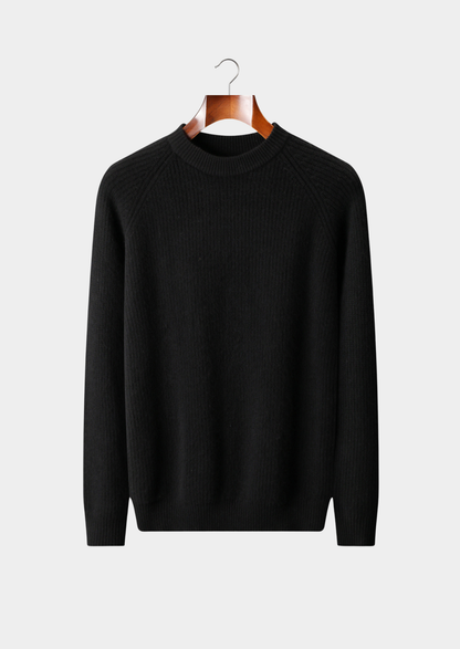 Pure Extra-Fine Merino Wool Ribbed Raglan Crewneck | Arventti