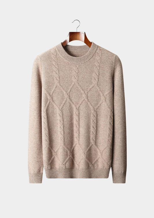 Pure Extra-Fine Merino Wool Cable Crewneck | Arventti