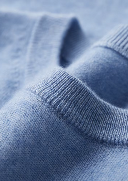 Premium Cashmere Classic Crewneck T-Shirt - Light Blue | Arventti