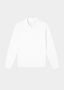 White Buttonless Ribbed Polo