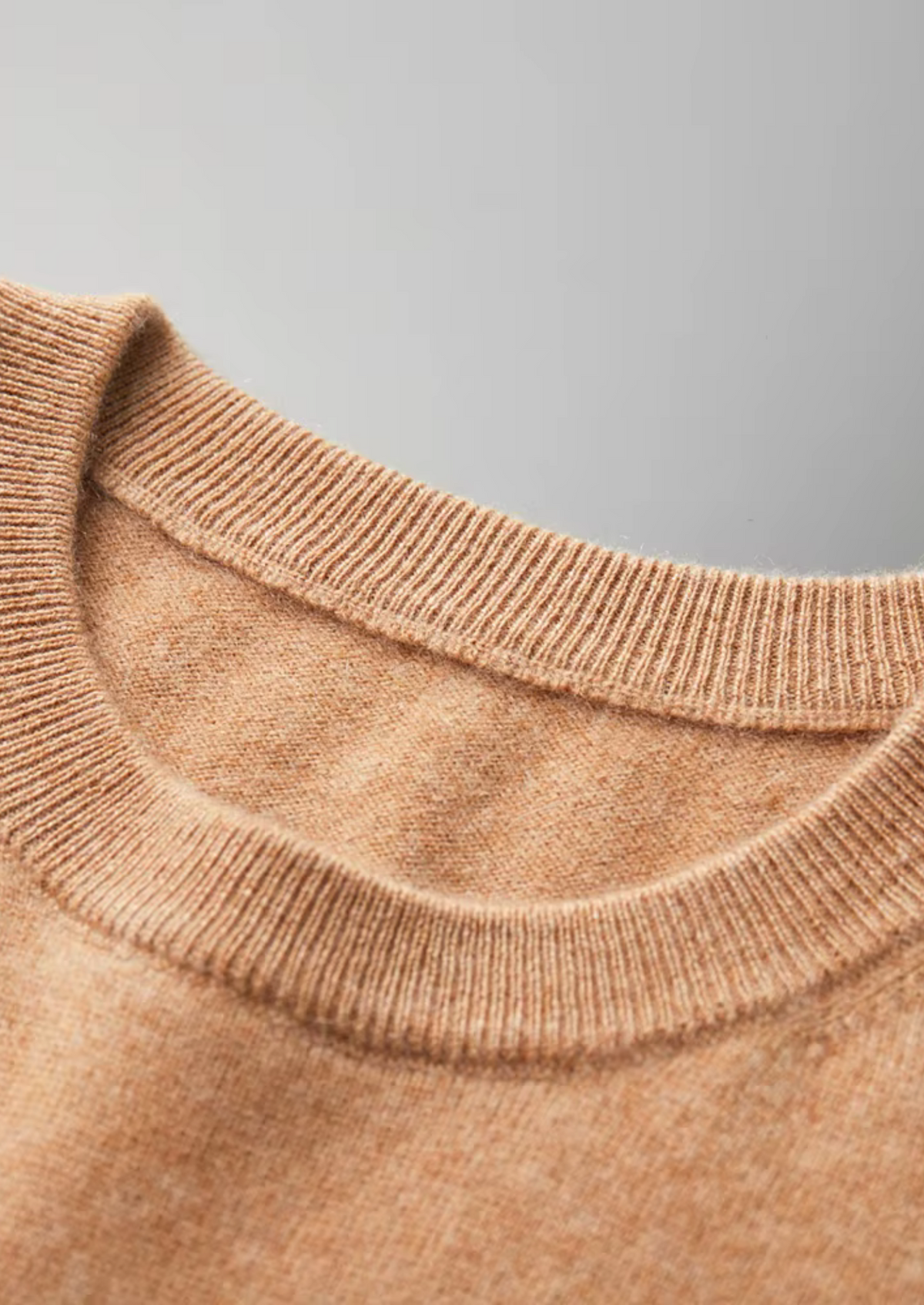 Premium Cashmere Classic Crewneck T-Shirt - Honey Mustard | Arventti