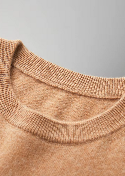 Premium Cashmere Classic Crewneck T-Shirt - Honey Mustard | Arventti
