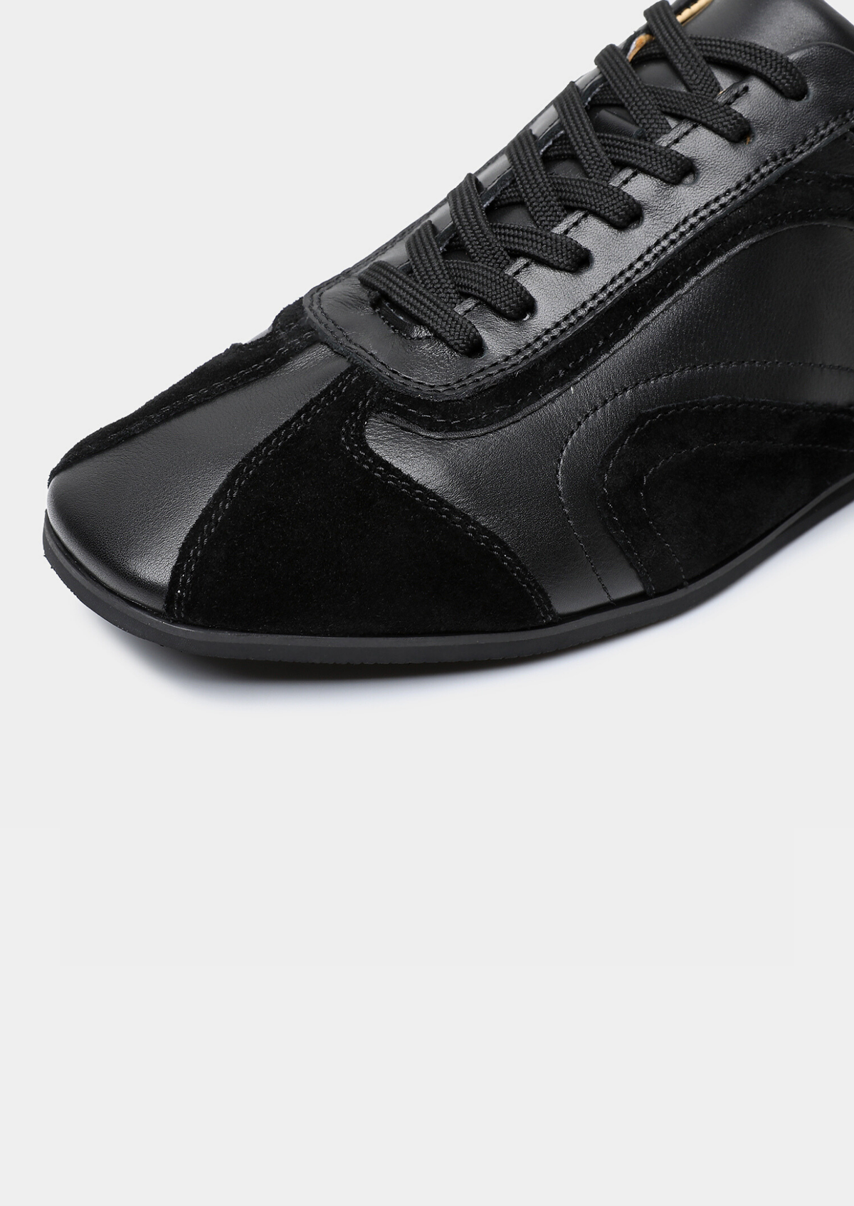 Black Retro Hybrid Suede Leather Runner | Arventti