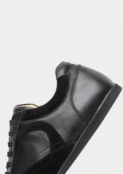 Black Retro Hybrid Suede Leather Runner | Arventti
