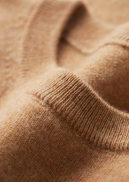 Premium Cashmere Classic Crewneck T-Shirt - Honey Mustard | Arventti