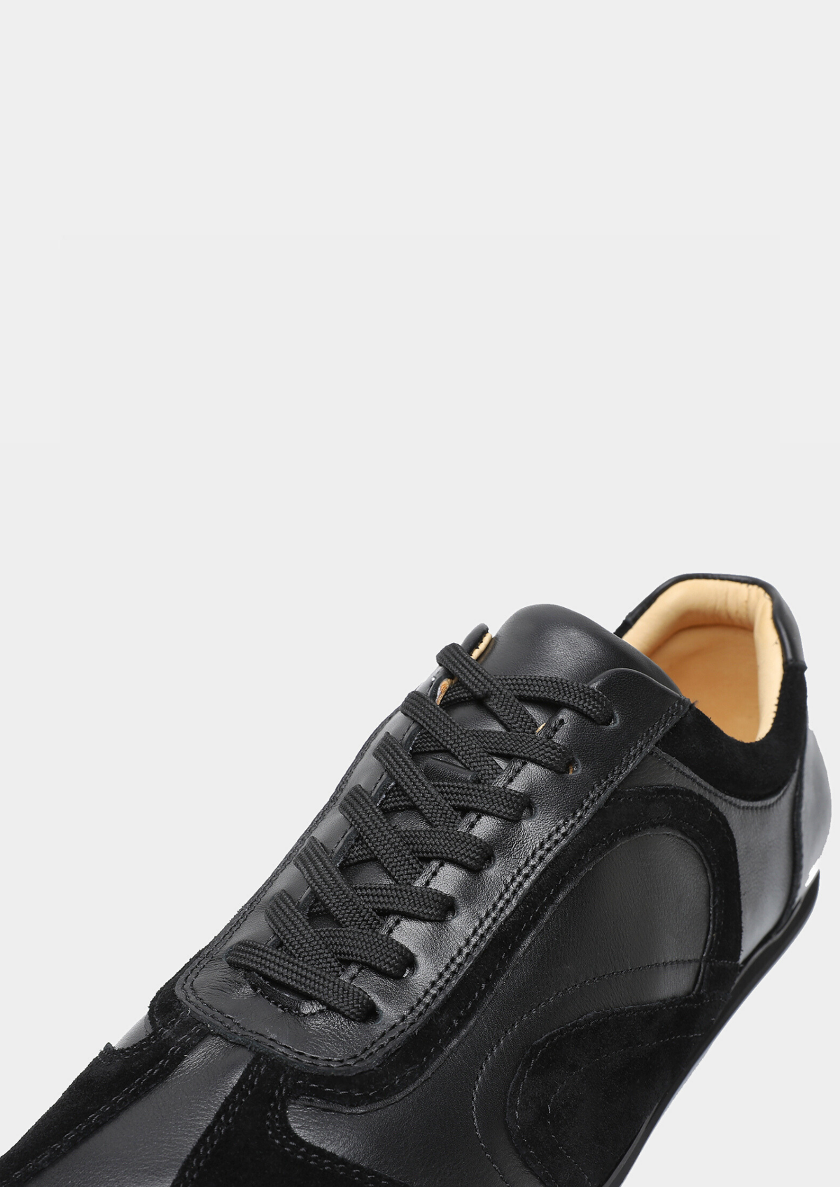Black Retro Hybrid Suede Leather Runner | Arventti
