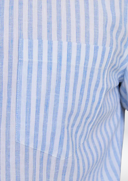 Portofino Striped Coastal Shirt - Light Blue | Arventti