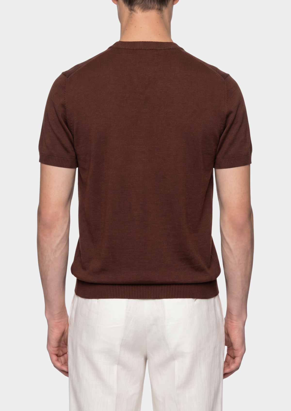 Essential Coffee Knitted Crewneck T-Shirt | Arventti