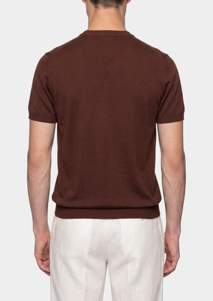 Essential Coffee Knitted Crewneck T-Shirt | Arventti