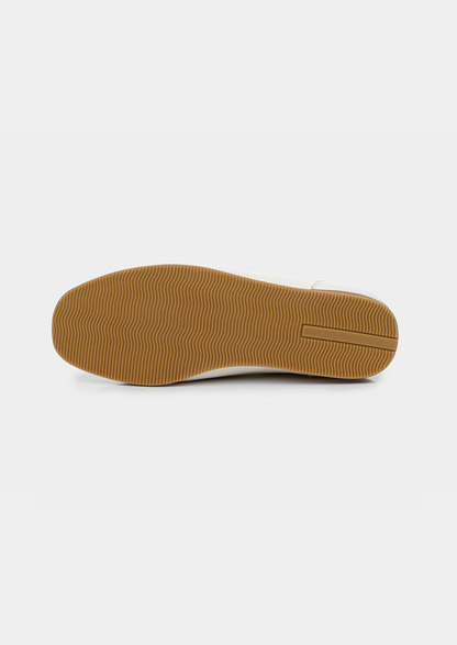 White Retro Hybrid Suede Leather Runner | Arventti