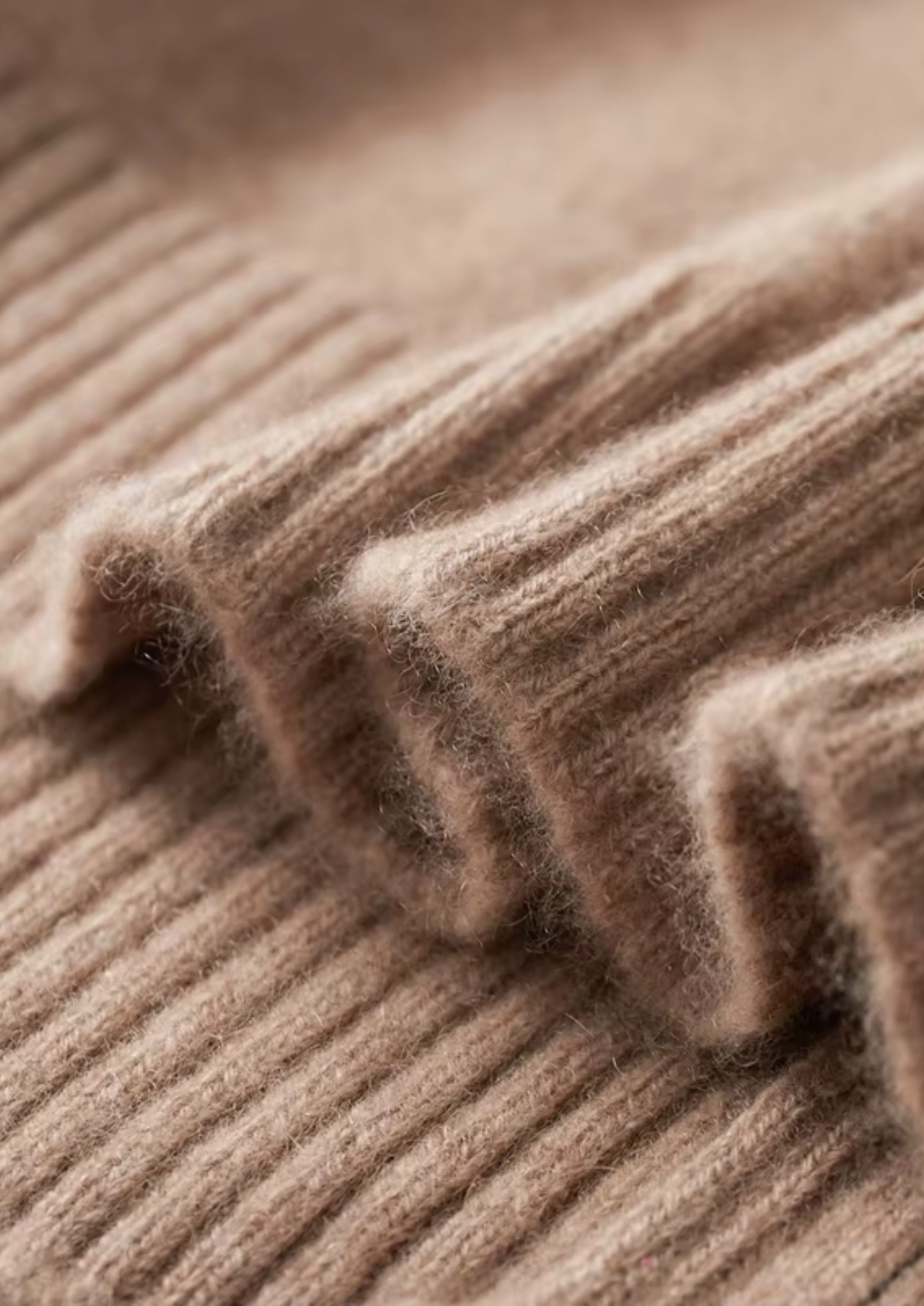 Pure Cashmere Beige Funnel Neck Cardigan | Arventti