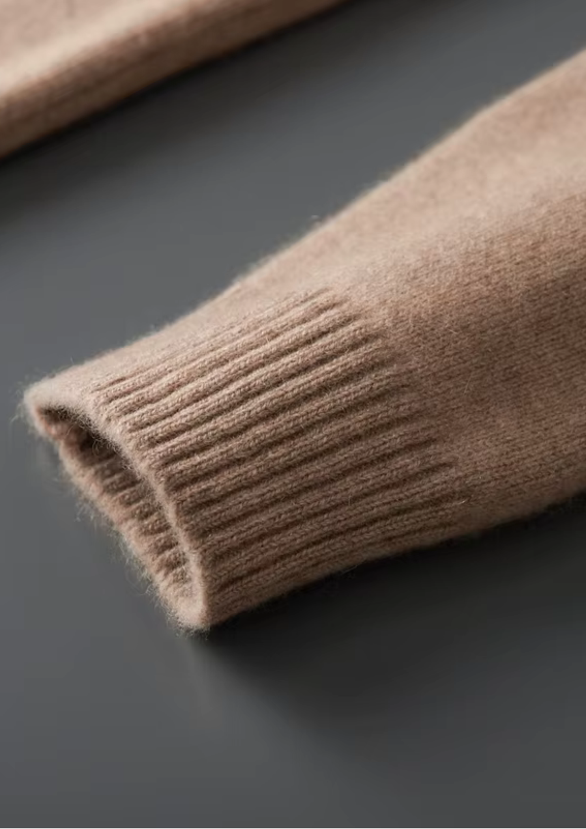Pure Cashmere Beige Funnel Neck Cardigan | Arventti