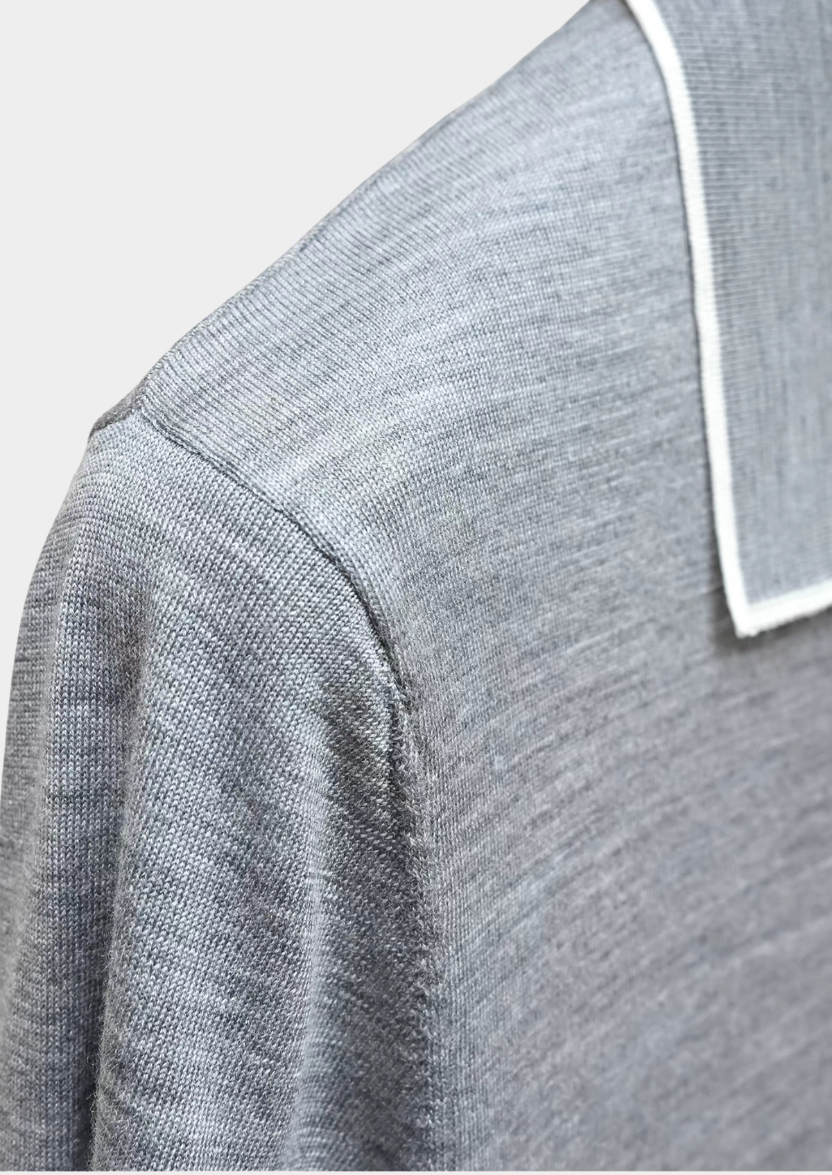 Ellis Light Gray Lightweight Polo Shirt | Arventti