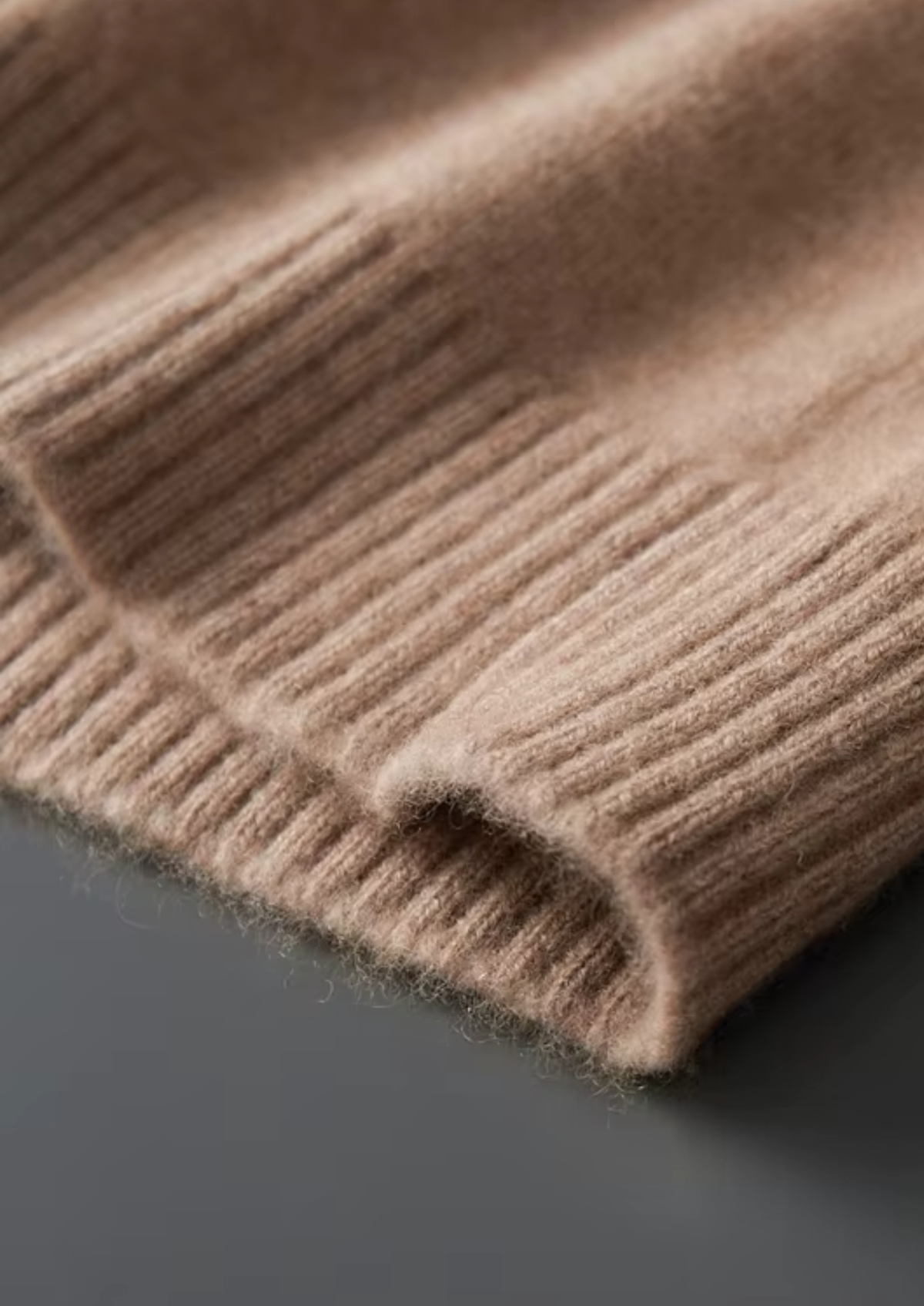 Pure Cashmere Beige Funnel Neck Cardigan | Arventti