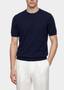 Essential Navy Blue Knitted Crewneck T-Shirt