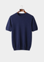 Premium Cashmere Classic Crewneck T-Shirt - Navy Blue