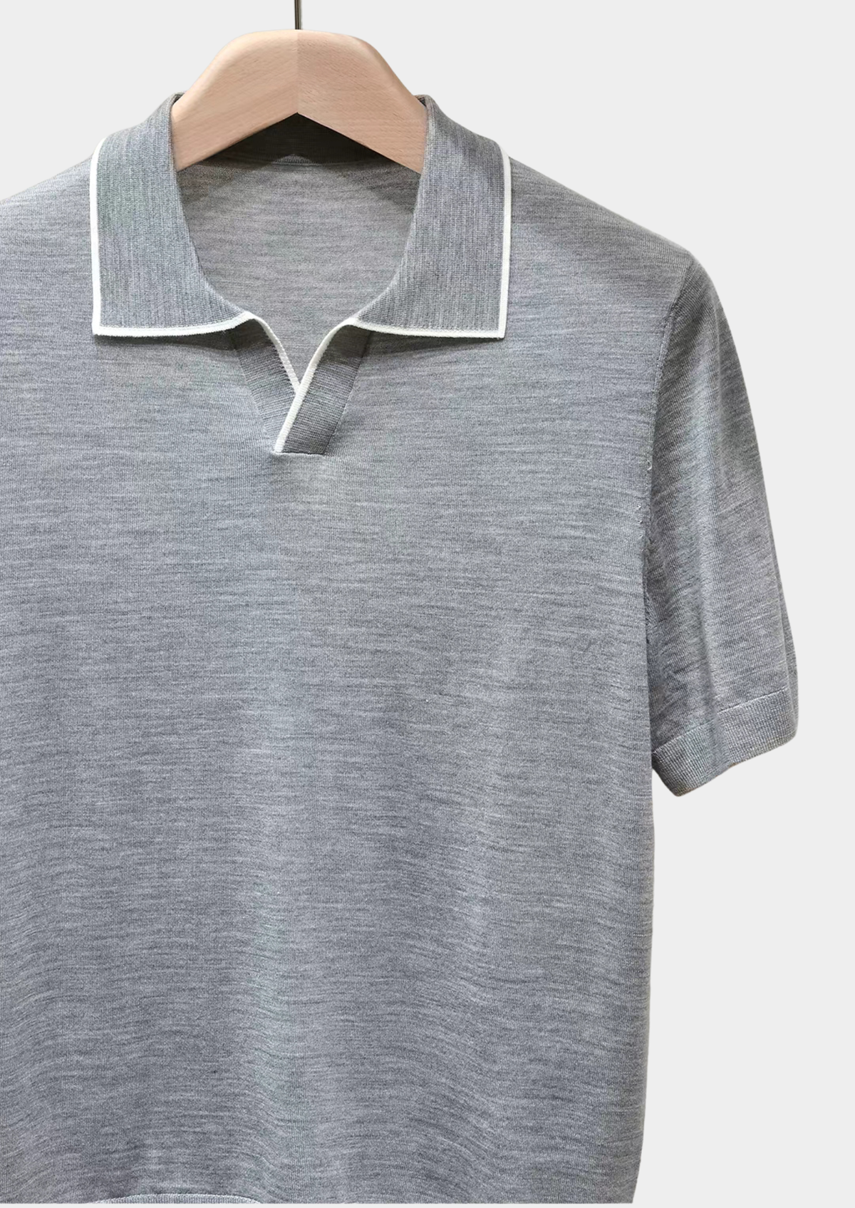 Ellis Light Gray Lightweight Polo Shirt | Arventti